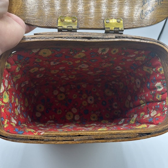 Vintage Caro-Nan Hand Painted Woven Basket 1960's Little Rock, AR - Picture 9 of 10